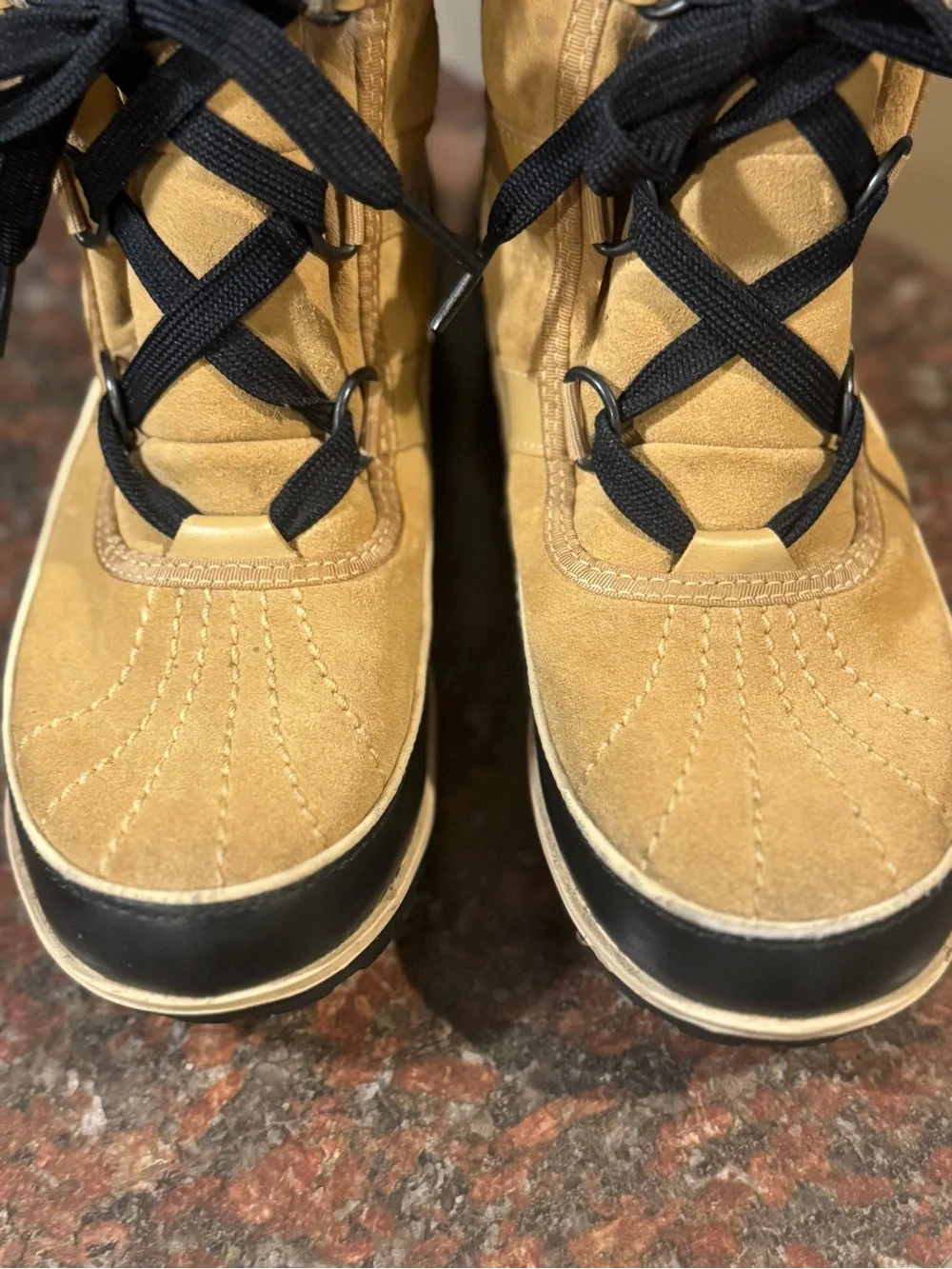 Sorel Children’s Tan and Black Faux-Fur Winter Boots